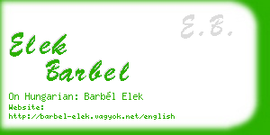 elek barbel business card